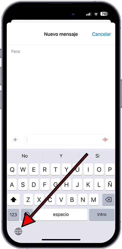 Cambiar entre idiomas en teclado iOS