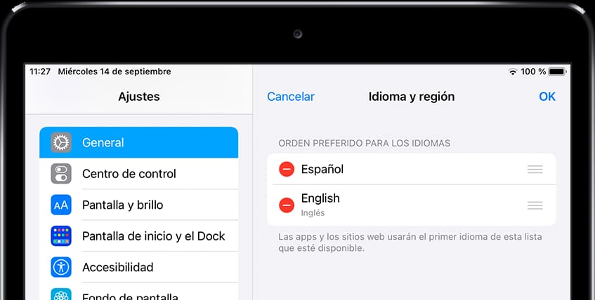 Editar idiomas iOS