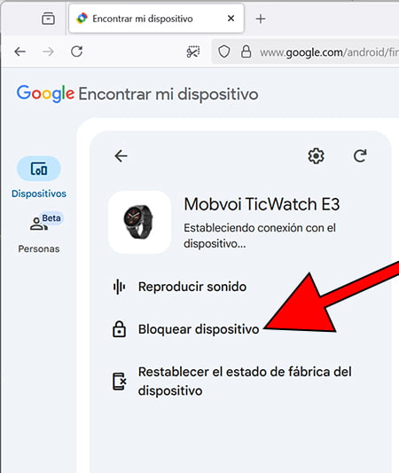 Bloquear Mobvoi TicWatch E3