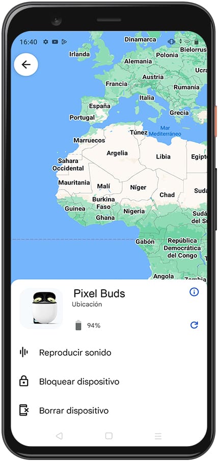 Mapa ubicación Pixel Buds Pro 2