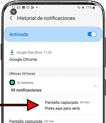 Plegar notificaciones agrupadas