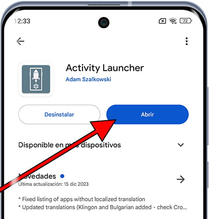 Abrir Activity launcher