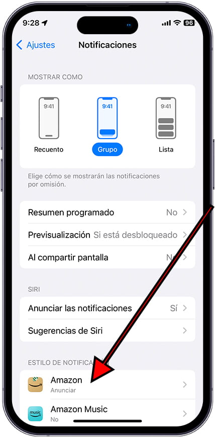 Gestionar notificaciones de aplicación iOS