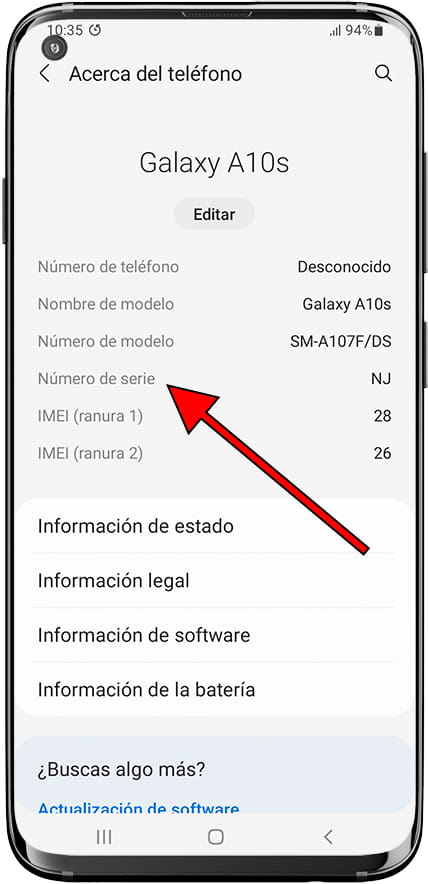 Cómo ver el número de serie en Samsung Galaxy Grand Neo Plus
