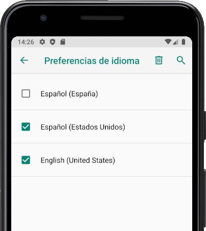 Eliminar idiomas Android