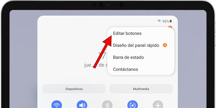 Editar panel rápido Galaxy Tab S10+