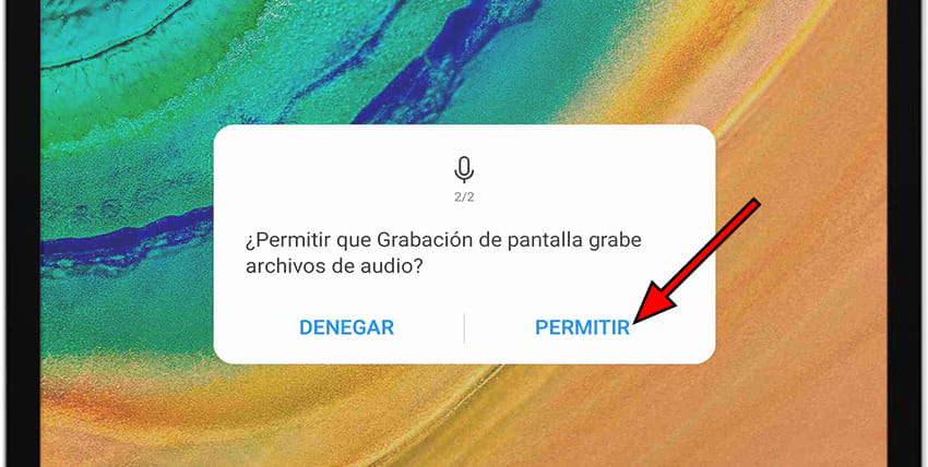 Mensaje permiso grabar audio Huawei MatePad 12 X