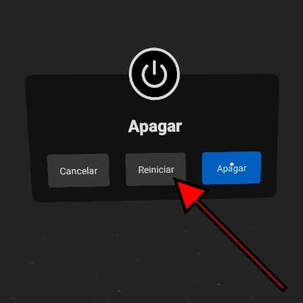 Pantalla reiniciar Oculus