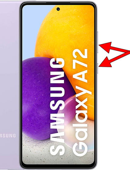 Captura de pantalla en Samsung Galaxy A72 5G