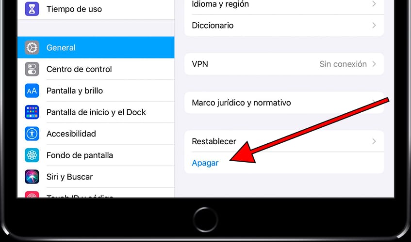 Apagar ajustes general iPhone
