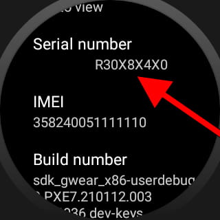 Número de serie en WearOS