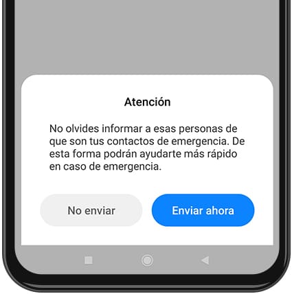 Enviar aviso contactos de emergencia Xiaomi
