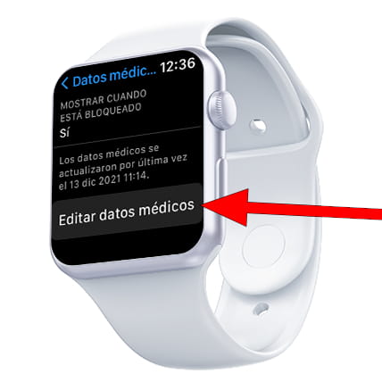 Editar datos médicos Apple Watch