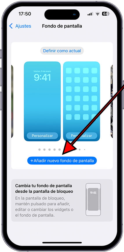 Añadir fondo de pantalla en iPhone