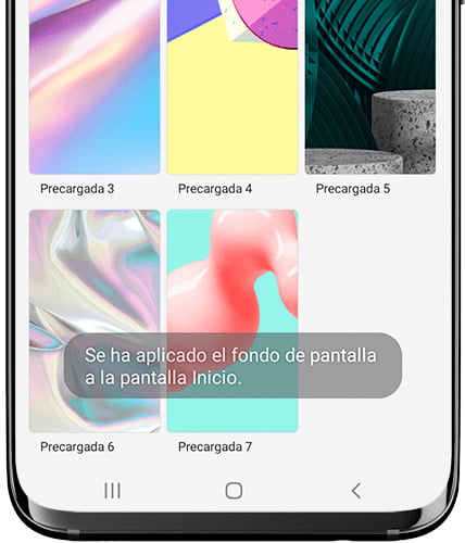 Se ha aplicado el fondo de pantalla en Samsung