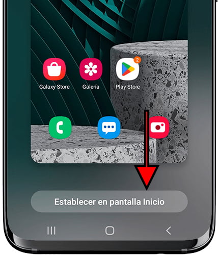 Establecer en pantalla de inicio Samsung