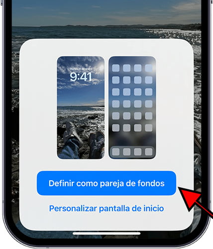 definir como pareja de fondos iPhone