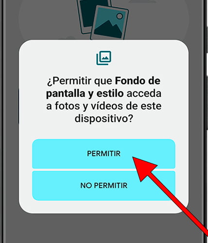 Permitir acceso a fotos y vídeos a fondo de pantalla en Android