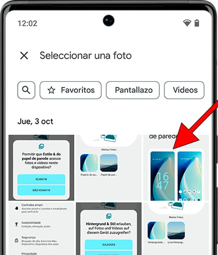 Seleccionar foto de fondo de pantalla Android