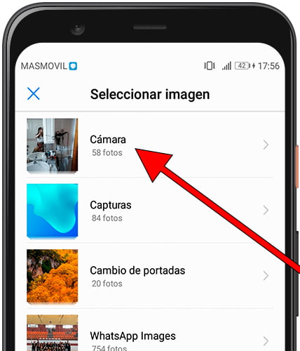 Seleccionar foto de galería Huawei