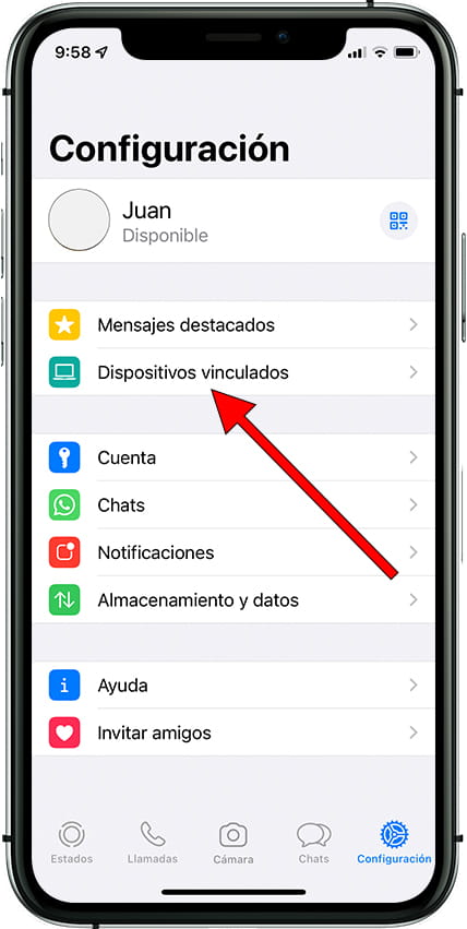 Configuración WhatsApp Web/Escritorio iOS